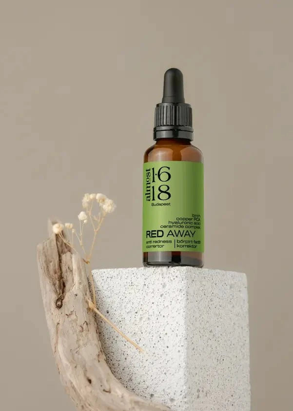 almost1618 biserum Red Away CC corrector green fluid
